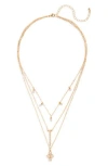 Area Stars Crystal Layered Chain Necklace In Gold