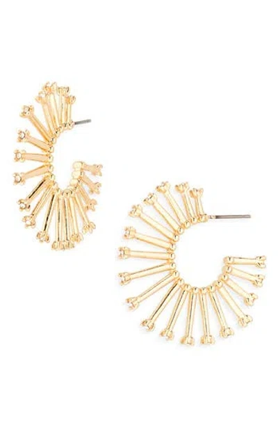 Area Stars Crystal Sunray Hoop Earrings In Gold