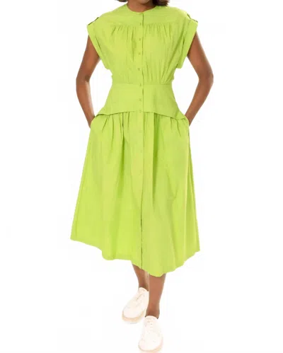 Area Stars Cuff Midi Dress In Green