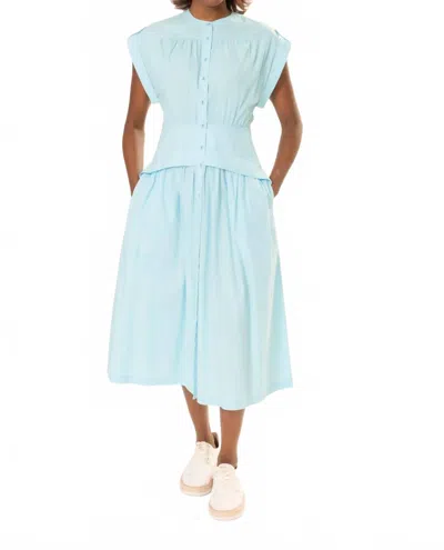 Area Stars Cuff Midi Dress In Turquoise In Blue