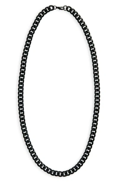 Area Stars Curb Chain Necklace In Black