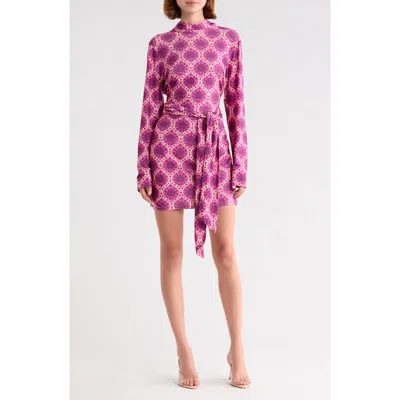 Area Stars Dara Fleur Long Sleeve Minidress In Multi
