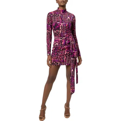 Area Stars Dara Fleur Mock-neck Bodycon Mini Dress In Multi