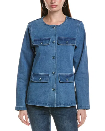 Area Stars Denim Long Jacket In Blue