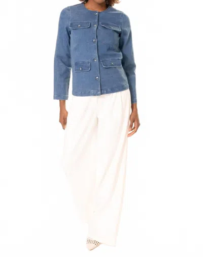Area Stars Denim Long Jacket In Blue