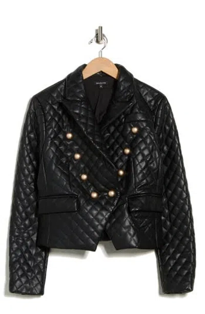 Area Stars Diamond Quilted Faux Leather Jacket In Black