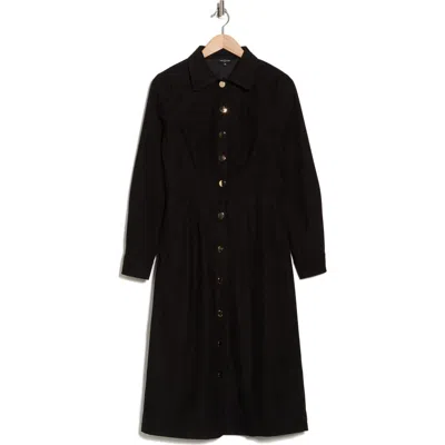 Area Stars Dion Long Sleeve Shirtdress In Black