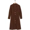 Area Stars Dion Long Sleeve Shirtdress In Brown