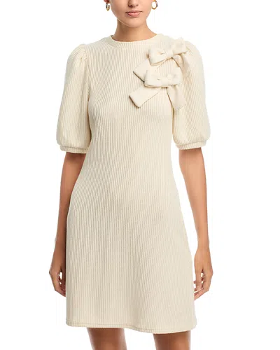Area Stars Double Bow Knit Dress In White