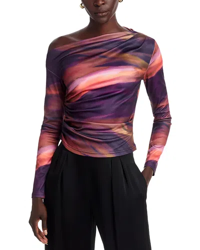 Area Stars Draped Jersey Top In Multi