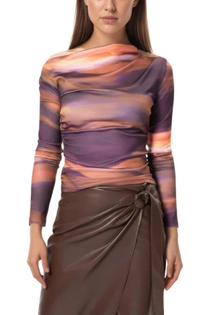 Area Stars Draped Jersey Top In Multi