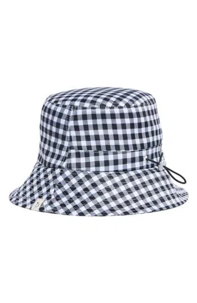 Area Stars Drawstring Gingham Bucket Hat In Black