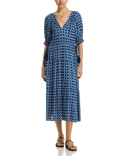Area Stars Drawstring Midi Dress In Blue
