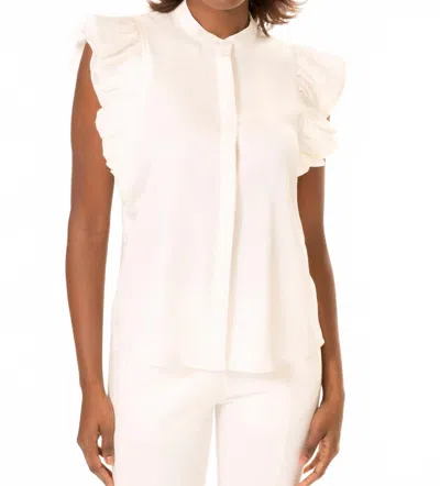 Area Stars Drew Hidden Button-up Top In White In Neutral
