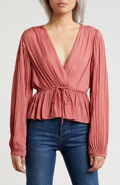 Area Stars Eloise Faux Wrap Top In Pink