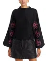 Area Stars Embroidered Top In Black