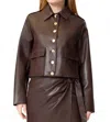 Area Stars Fallon Faux Leather Jacket In Brown In Brown