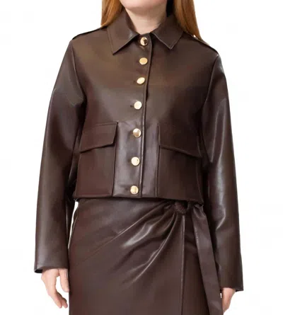 Area Stars Fallon Faux Leather Jacket In Brown