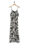 Area Stars Fan Print Cold Shoulder Maxi Dress In Multi