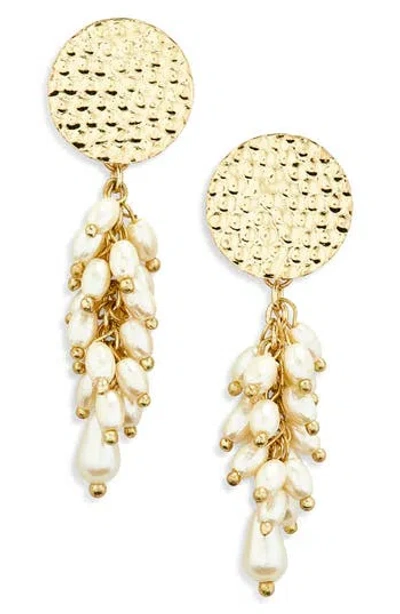 Area Stars Faux Pearl Cluster Drop Earrings