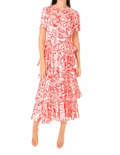 Area Stars Floral Tier Maxi Dress In Pink