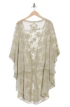 Area Stars Flower Lace Cotton Ruana In Gray