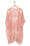 Area Stars Flower Lace Cotton Ruana In Pink