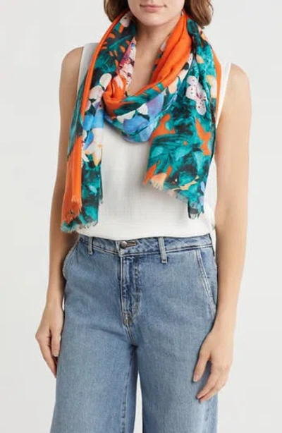 Area Stars Flower Print Scarf In Multi