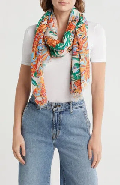 Area Stars Flower Print Scarf In Multi