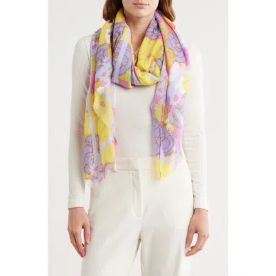 Area Stars Flower Print Scarf In Purple