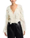 Area Stars Flyn Ruffle Blouse In White