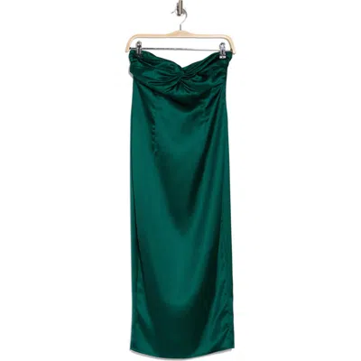 Area Stars Gilly Strapless Satin Cocktail Dress In Green
