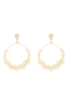 Area Stars Imitation Pearl Ring Drop Earrings In Gold/pearl