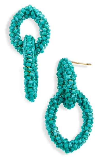 Area Stars Imitation Turquoise Bead Drop Earrings In Blue