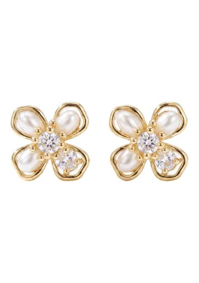 Area Stars Indu Flower Studs In Gold