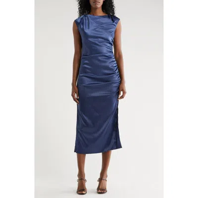 Area Stars Irma Satin Midi Dress In Blue