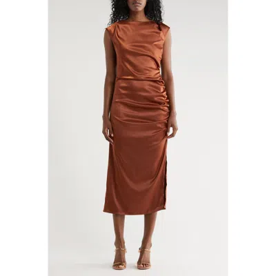 Area Stars Irma Satin Midi Dress In Multi
