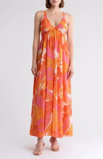 Area Stars Jungle V-neck Maxi Dress In Pink