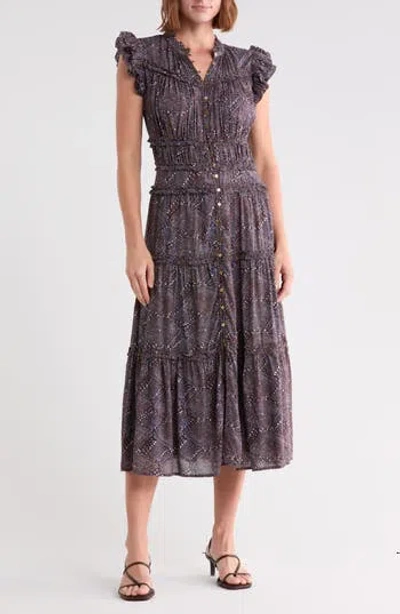 Area Stars Kamala Printed Midi Dress In Purple