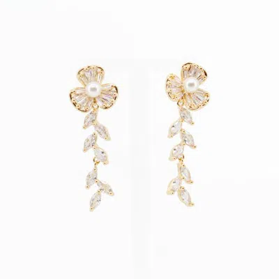 Area Stars Karishma Pearl Floral Drop Earrings In Multi