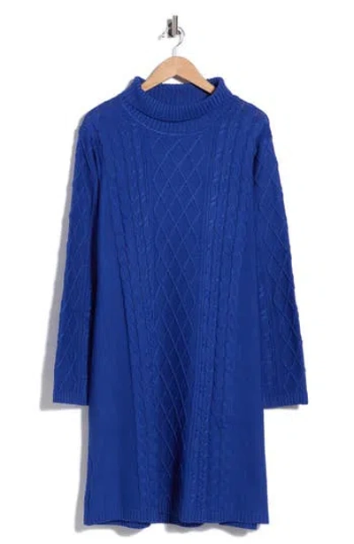 Area Stars Kendall Cable Knit Sweater Dress In Blue