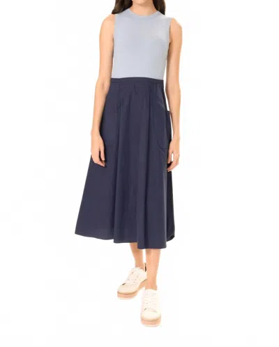 Area Stars Kia Knit Top Midi Dress In Light Blue