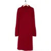 Area Stars Kiara Long Sleeve Turtleneck Sweater Dress In Burgundy