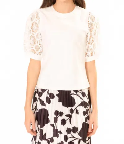 Area Stars Lace Knit Top In White