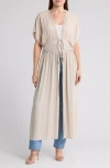Area Stars Lace Trim Cardigan Duster In Ivory