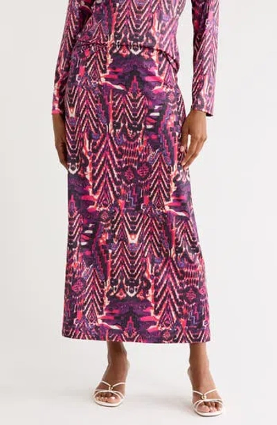 Area Stars Lee Midi Jersey Skirt In Abstract Print