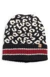 Area Stars Leopard Knit Beanie In Black