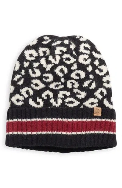 Area Stars Leopard Knit Beanie In Black