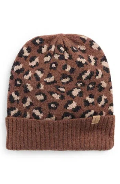 Area Stars Leopard Knit Beanie In Brown