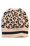 Area Stars Leopard Knit Beanie In Brown